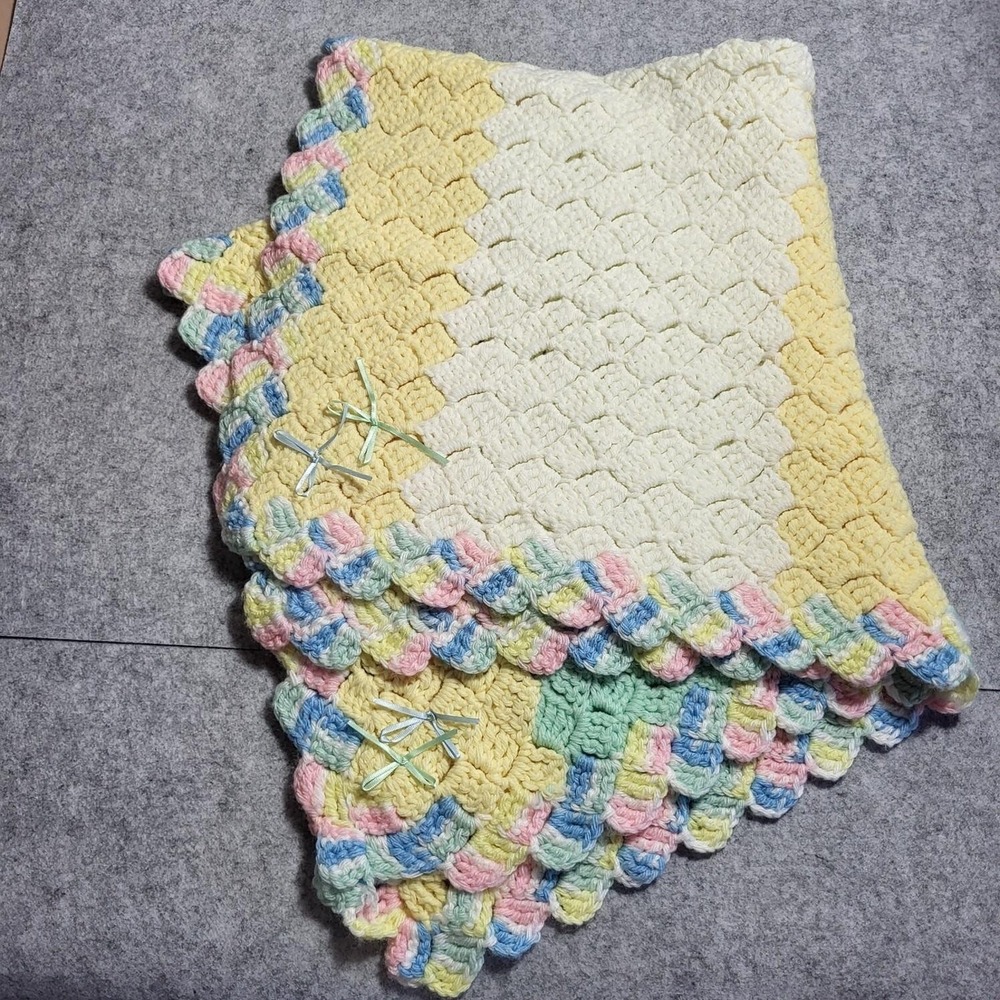 Handmade Crochet Baby Blanket – Multicolor –‎ 32x34